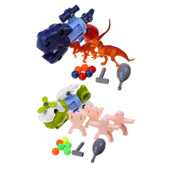 DIY Disassembly Dinosaur/Airplane Guns Play Set Model Blocks Assemble Educational Toy for Kids Gift