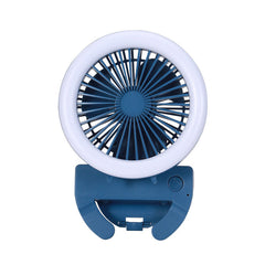 2 In 1Multi-function Mini Fan 2 Modes LED Camping Light 3 Speed USB Rechargeable Carabiner Hook Fan Climbing Outdoor Indoor