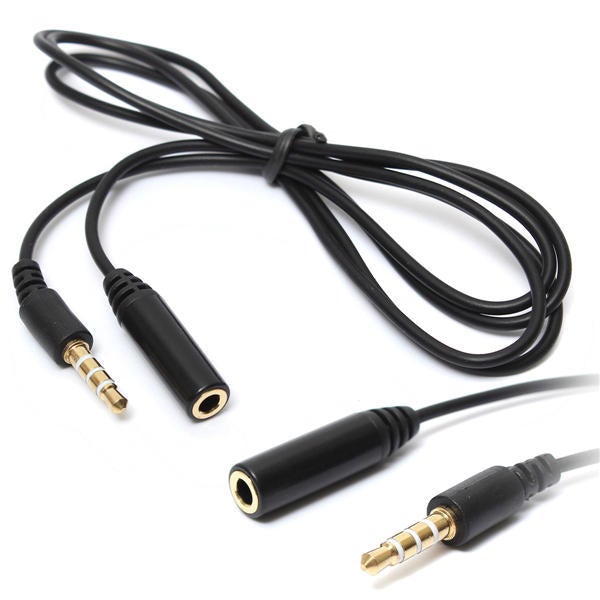 5Pc/Set 3.5mm 4 Pole Jack Male to Female Earphone Headphone Audio Extension Cable 1M 3Feet