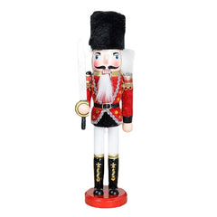 Red and Black Wooden Nutcracker Soldier Themed Holiday Nut Cracker Doll Figure Decorations