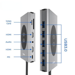 14 In 1 Triple Display USB-C Hub Docking Station Adapter