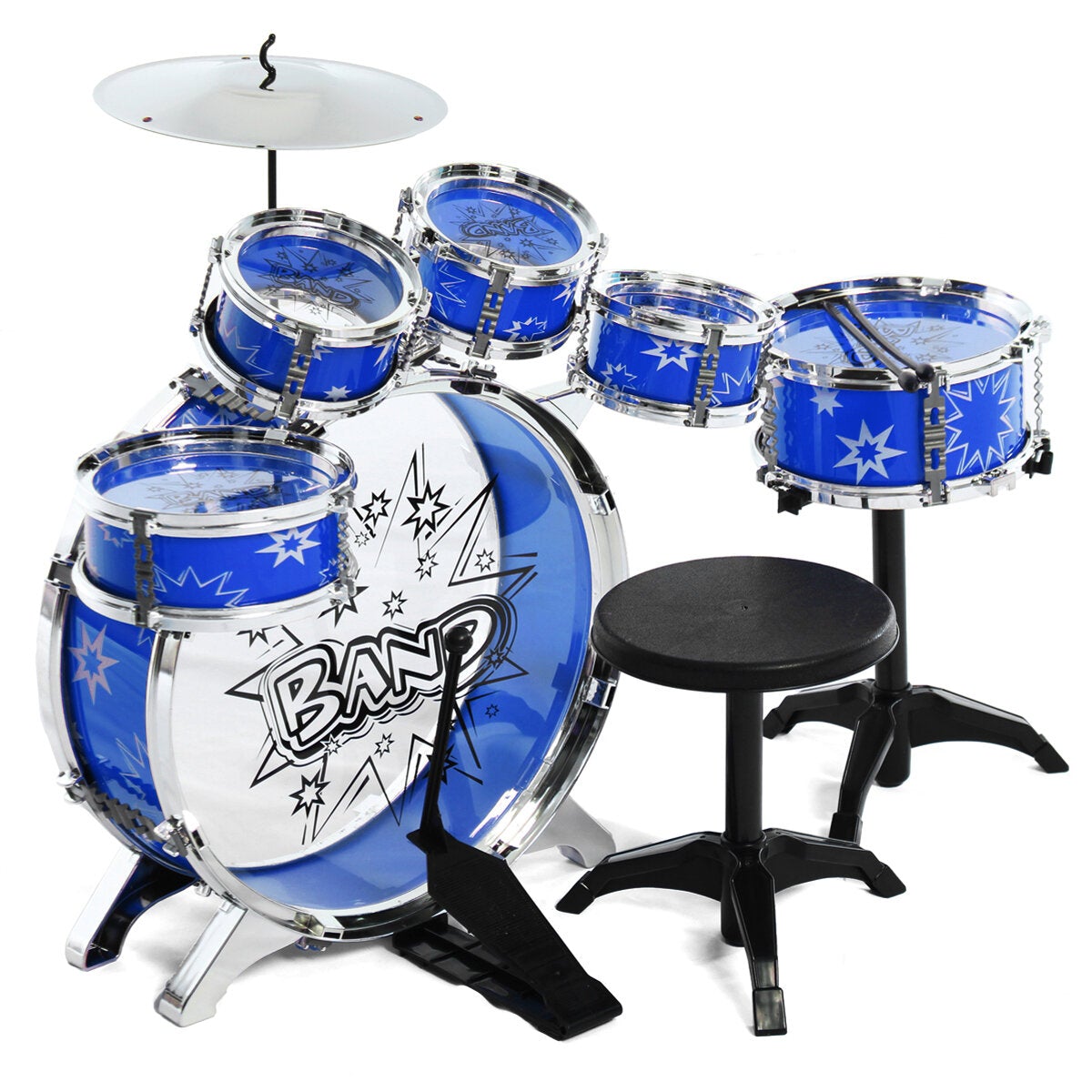 16x Kids Junior Drum Kit Music Set Children Mini Big Band Jazz Musical Play Toy