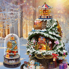 Beautiful Cabins DIY Doll House Miniature Rotating Music Kit With Transparent Cover Musical Core Gift