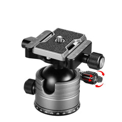 CNC Dual Panoramic Ball Head Low Center of Gravity Single U Notch Design with 1/4 Inch Screw Mount