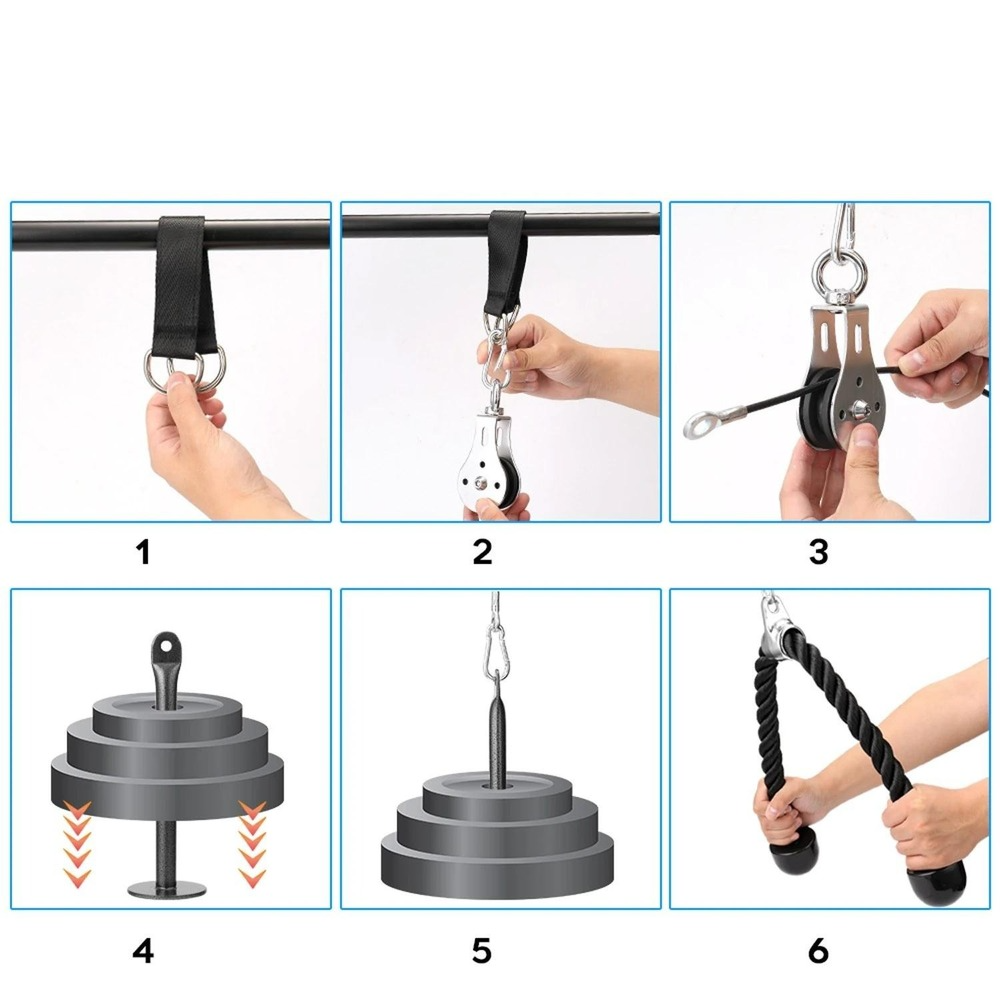 Fitness DIY Pulley Cable Machine Attachment System Loading Pin Lifting