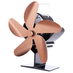1350RPM Silent 25dB 5 Leaves Stove Fan Heat Powered Energy Saving Fireplace Fan
