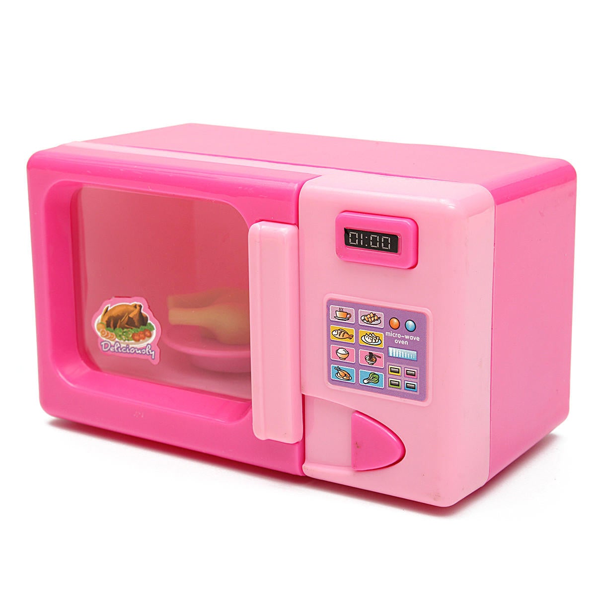 Plastic Pink Microwave Oven Kids Children Girls Home Role Play Pretend Game Toy