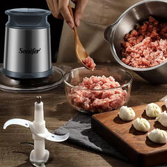 2 Speeds Stainless Steel Electric Vegetable and Meat Grinder