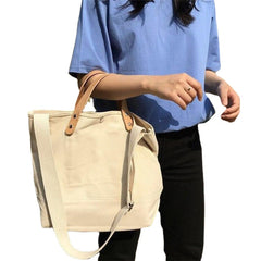New Simple Wild Big Bag Ins Canvas Large Capacity Handbag Casual Shoulder Slung Handbag
