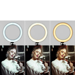 20cm Bi-color Dimmable Tabletop LED Ring Light Kit