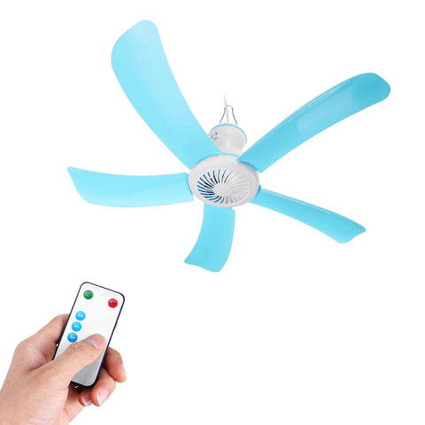 Portable 5 Blades Mini Ceiling Fan W/ Remote Control Hanging Summer Cooler Gift Dia. 71cm  220V