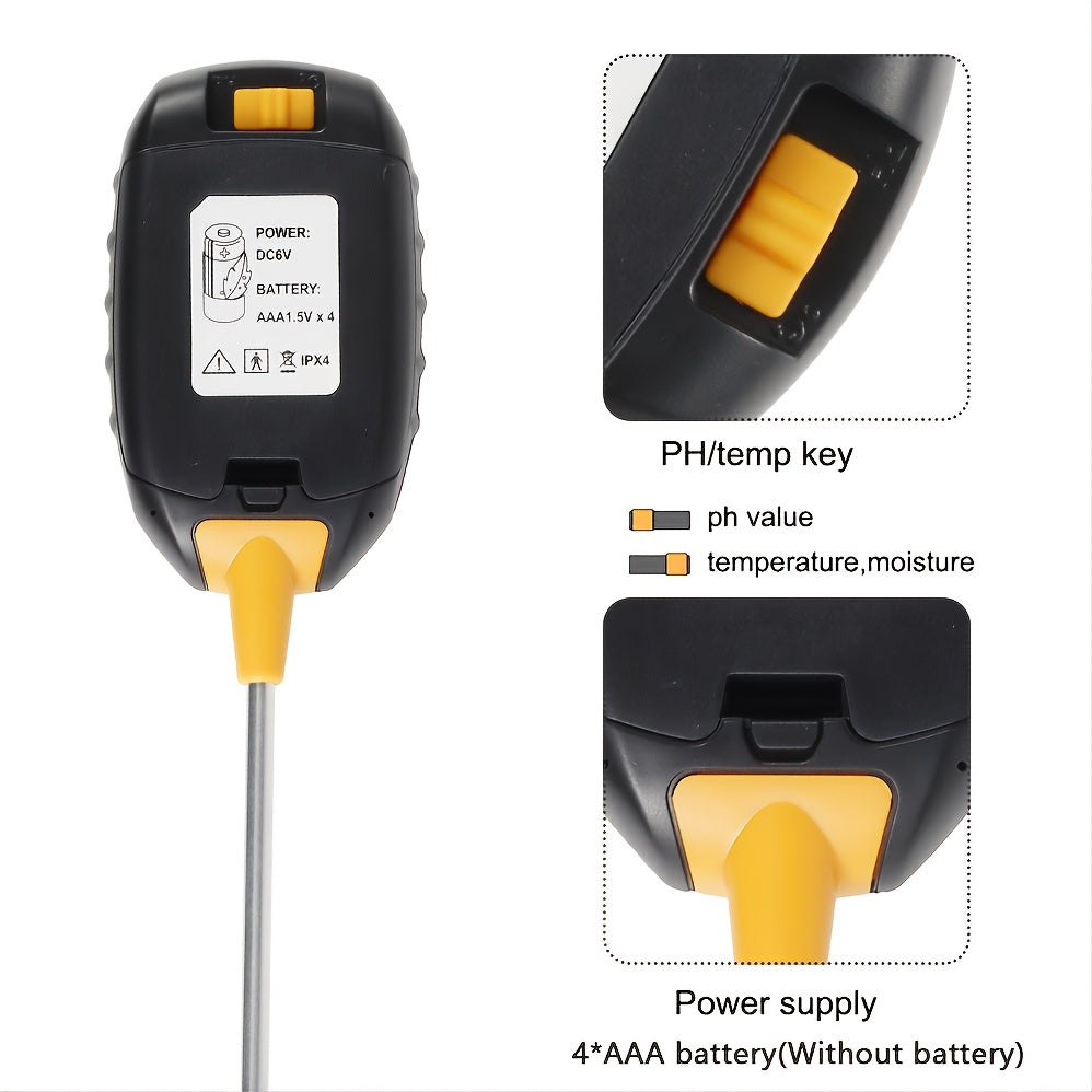 4 In 1 Soil PH Moisture Meter LCD Display for Indoor & Outdoor Garden Lawn