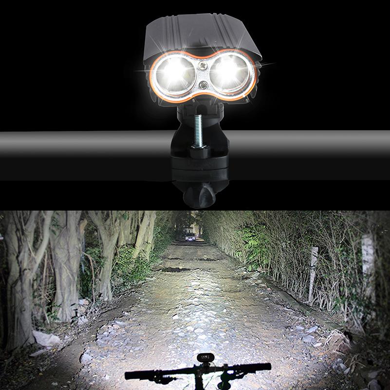 150° Large Floodlight Bicycle Headlight 4 Modes with USB Rechargeable