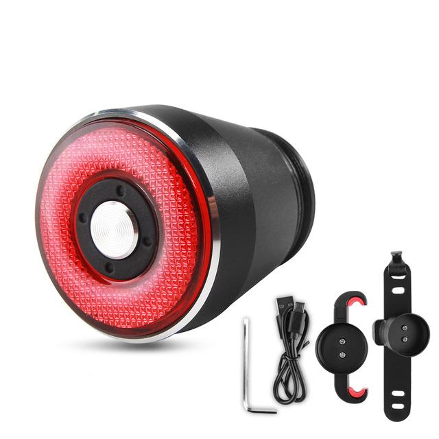 IP65 Smart Bicycle Brake Taillight, USB Rechargeable Rear Night Light