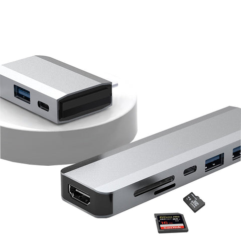 Magnetic Detachable 10 in 1 USB-C Hub Docking Station Adapter with 1*HDMI 3*USB 2*Type-C 1*PD 1*SD 1*TF
