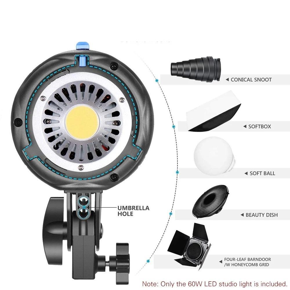 60W 5600K LED Continuous Video Light Studio Lamp