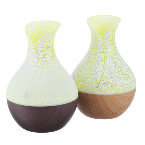 130ml LED USB Mini Vase Ultrasonic Air Humidifier Low Noise Aromatherapy Diffuser Mist Maker with 7 Colors Light