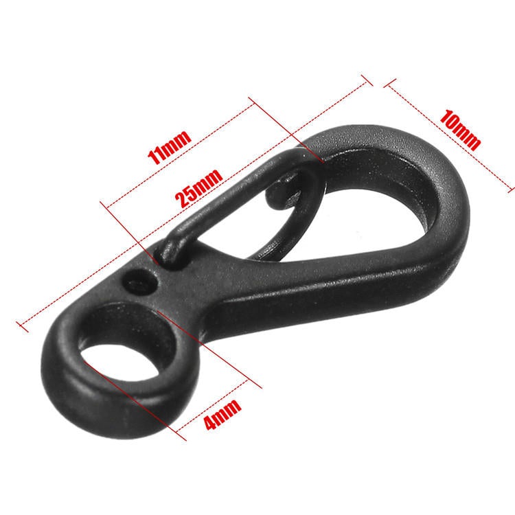 5Pcs Black EDC Tool Alloy Carabiner Camp Snap Clip Hook Keychain Keyring Hiking Climbing
