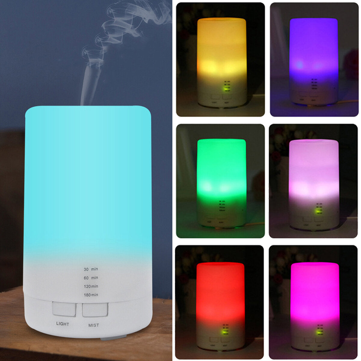 7 Colors LED Night Light Air Humidifier Aroma Essential Oil Diffuser Mist Maker