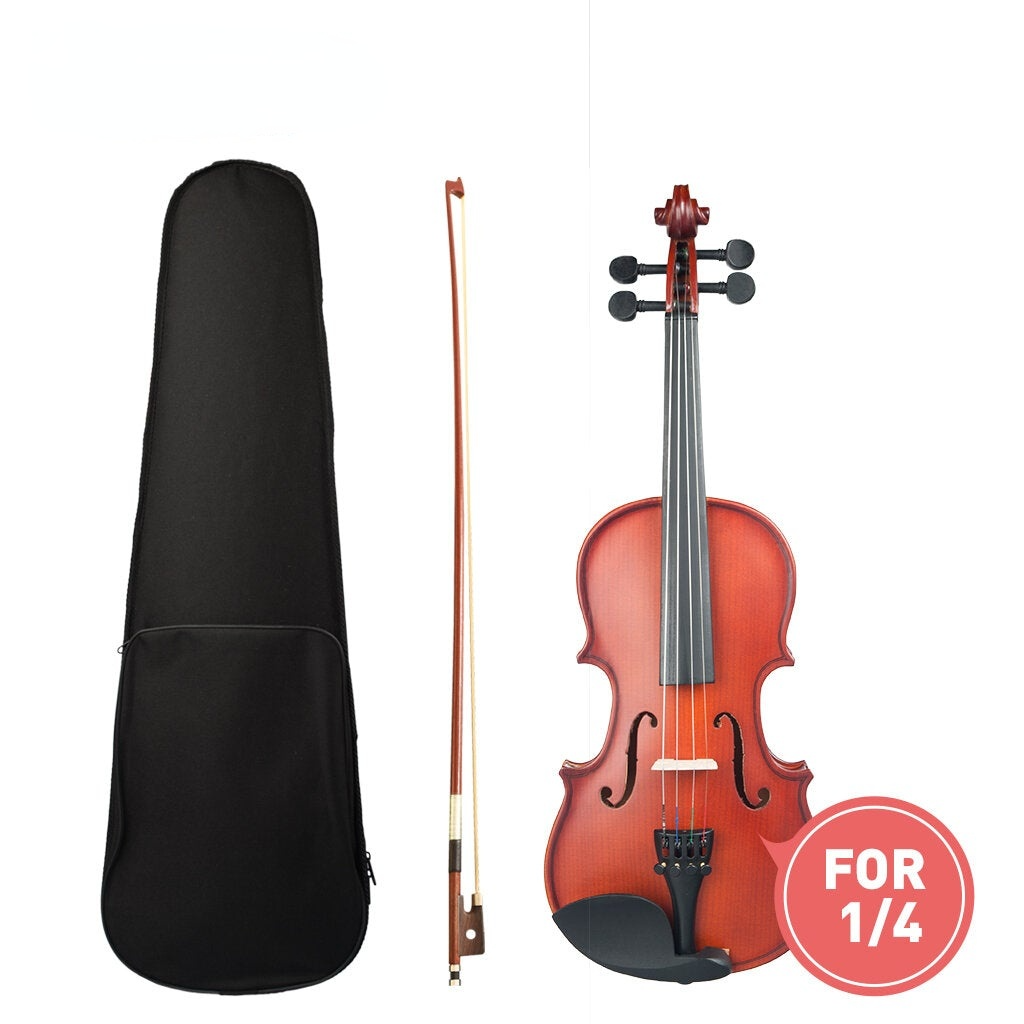 1/4 Violin Matte/Bright Violin Student Violin W/Case+Bow Set For Biginner Violin Learner Natural Color Violin