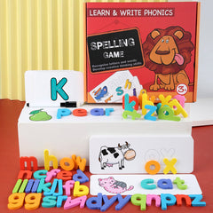 Wooden Colorful Puzzle Alphabet Letters Cards Early Educational Toy Set with Pen for Kids Gift