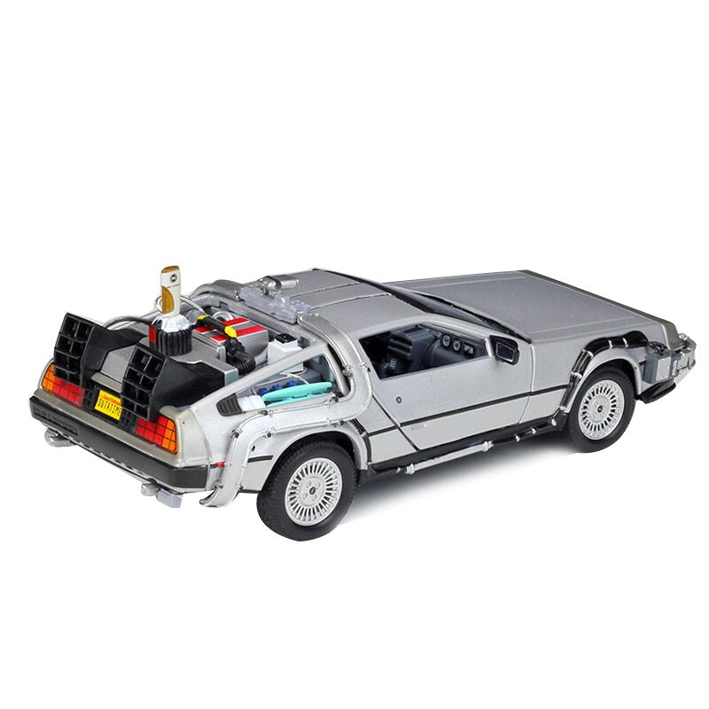 Diecast Alloy Model Car Door Openable Delorean Back to the Future Time Machines Metal Toy Car for Kid Gift Collection