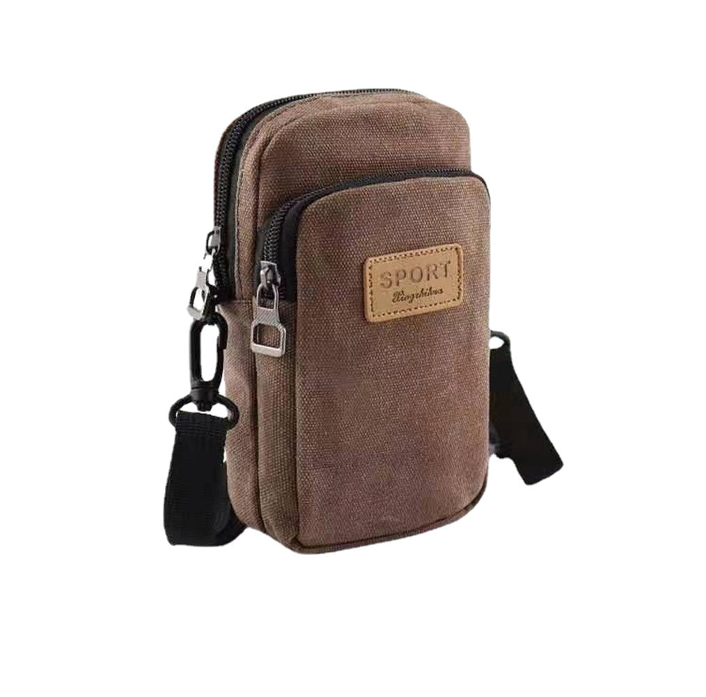 Universal Waterproof Multi-functional Canvas phone bag Shoulder Bag Man Casual Crossbody Waist