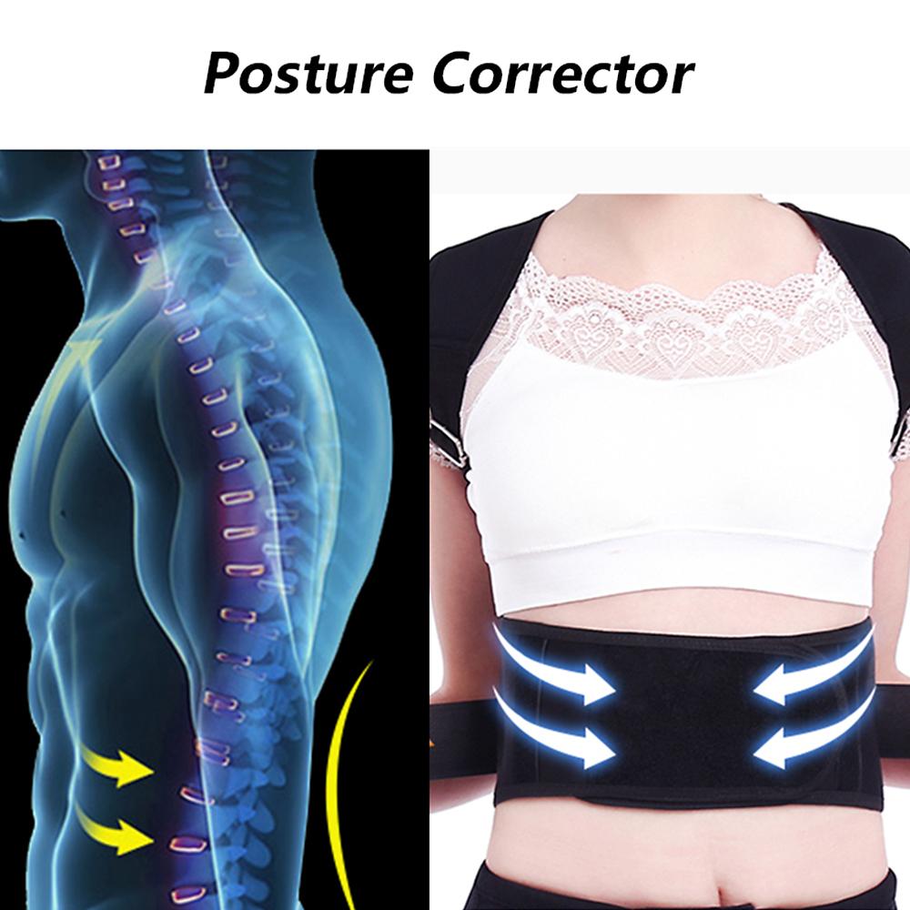 Adjustable Back Support Belt Posture Corrector Shoulder Lumbar Spine