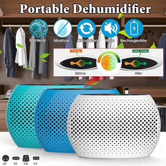 Mini Portable Dehumidifier Mute Circulation Rechargeable Air Dryer Machine Home Intelligent Moisture Absorber for Room Cabinet