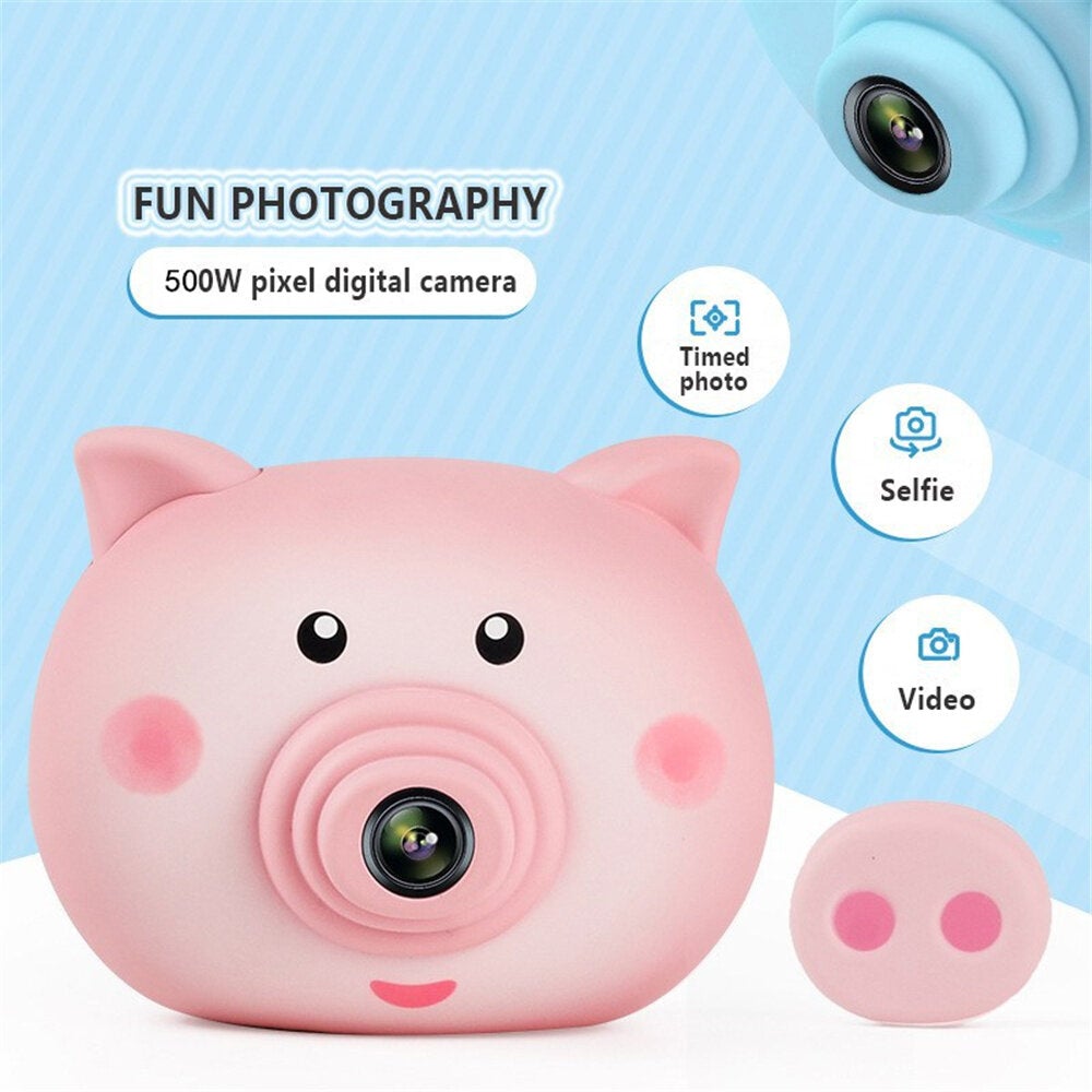 Mini Cartoon Kids Camera HD Q Version Digital Sports Pig SLR Gift Toys