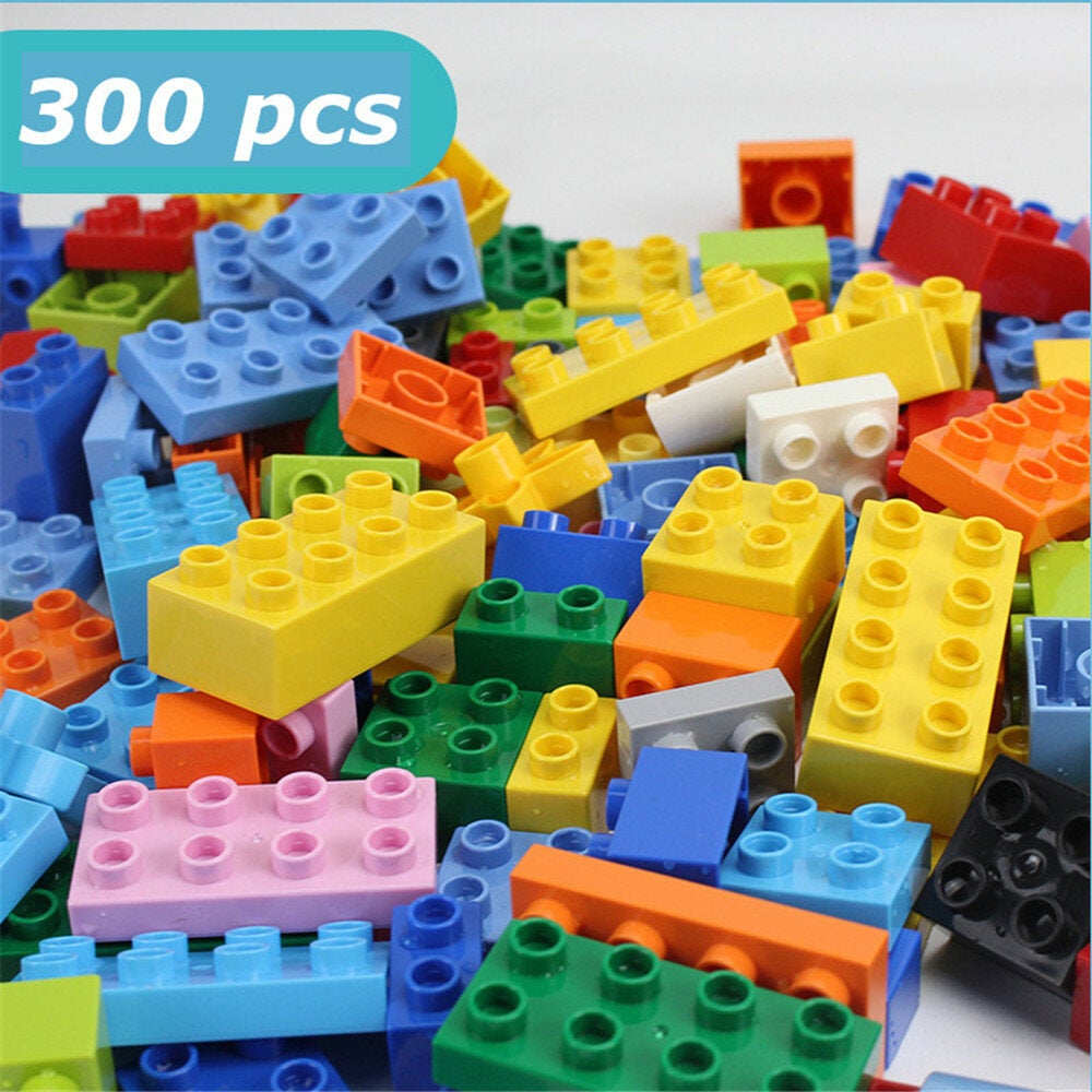50/150/300 Pcs Bulk Large Particles DIY Assembly Multi-Shape Building Blocks Educational Toy Compatible for Kids Gift