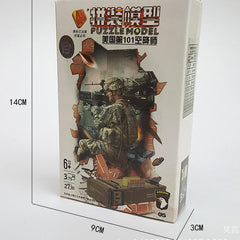 6PCS 1:18 4D Military Assembled Model Hand-held Movable Soldiers Diecast Model Toy