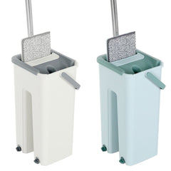 Rotation Spin Flat Mop Bucket Set Auto Rebound Hand-free Floor Cleaning