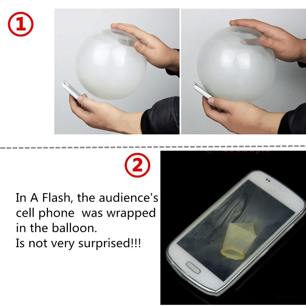 5Pcs Close Up Magic Street Trick Mobile Into Balloon Penetration In A Flash Party Fools Day Props Toys