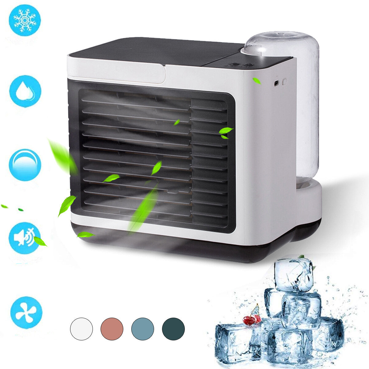 2000mAh USB Fan Portable Negative Ion Air Conditioning Fan Desktop Air Cooler Small Water Cooling Fan with 3 Wind Speeds