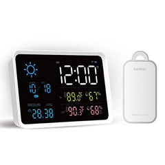 Digital LCD Alarm Clock With Weather Forecast And Temperature Display