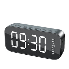 Wireless bluetooth Speaker Mini LED Double Alarm Clock FM Radio TF Card AUX Soundbar Subwoofer