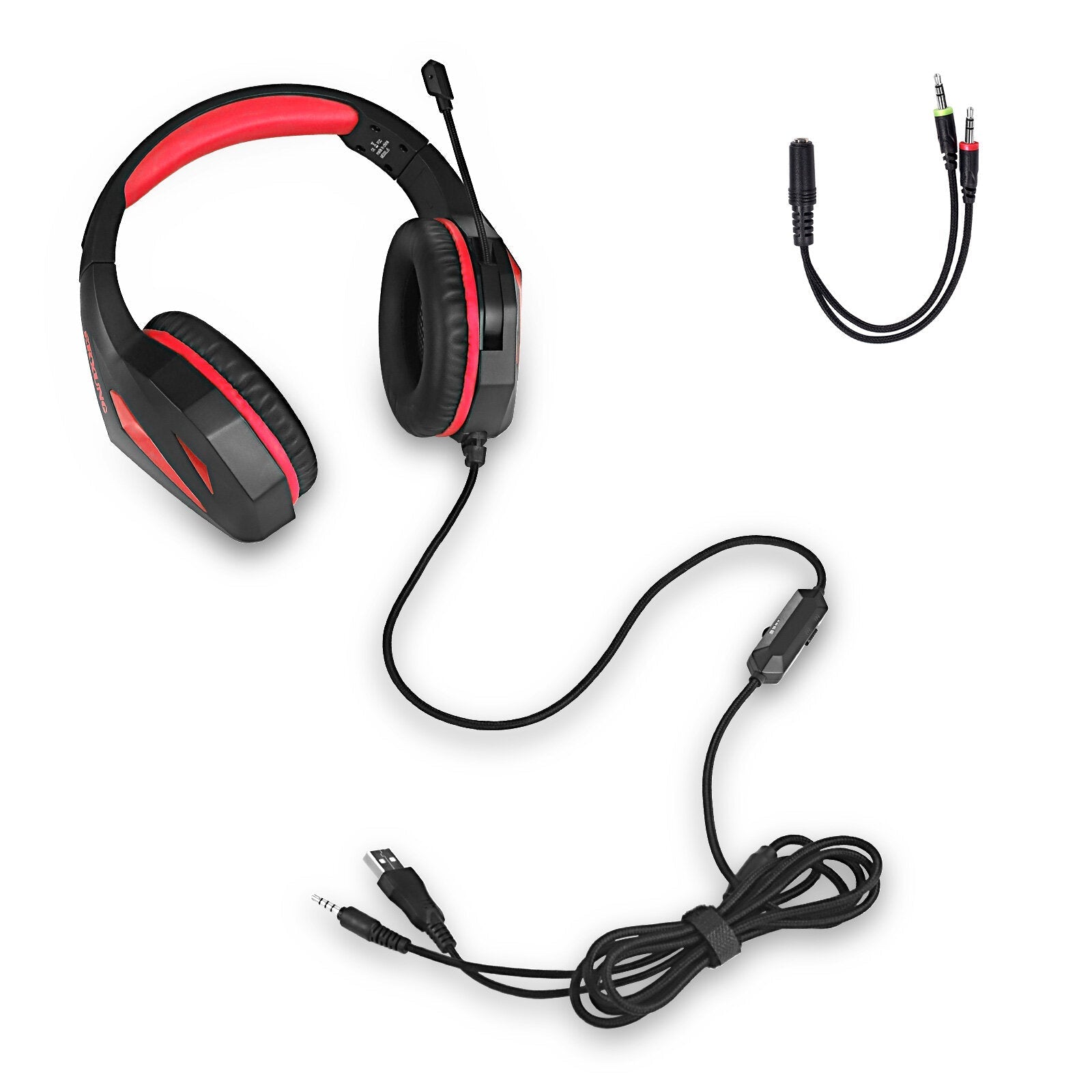 Gaming Headset Wired Stereo Sound LED Light Headsets Noise-cancelling Game Headphones With Mic