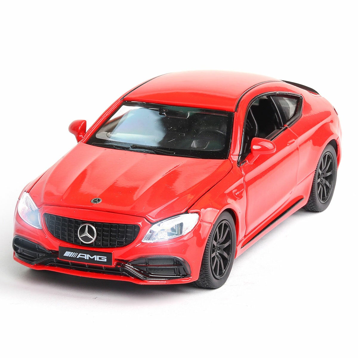 1:32 Alloy BENZS C63S AMG 4 Door Openable Pull Back Diecast Car Model Toy with Sound Light for Collection Gift