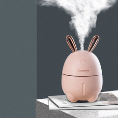 300ML Mini Air Humidifier Cute Rabbit USB Aroma Essential Oil Diffuser Colorful Night Light Car Office Air Purifier Mist Maker