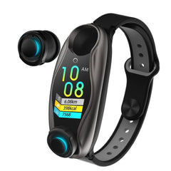 Multi-functional Smart Watch with Two Detachable BT Earbuds