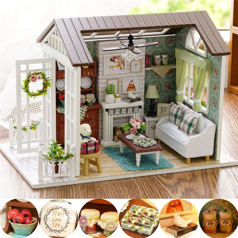 Forest Times Kits Wood Miniature DIY House Handicraft Toy Idea Gift Happy times