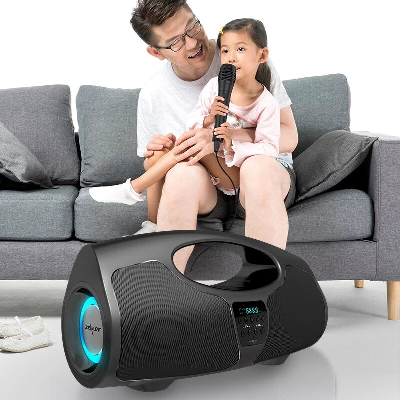 Bluetooth Speaker Portable Wireless Speaker Stereo Music Box with 40W Microphone FM Radio Outdoor Speaker