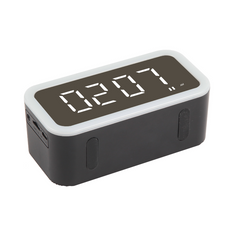 Bluetooth Speaker Mini Alarm Clock Time LED Display Light Wireless Subwoofer Music Player