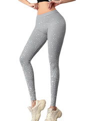 Women's Solid color High Waist Print Unique shiny Pants