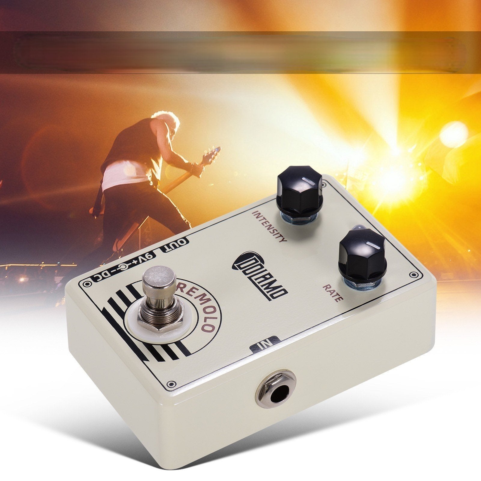 Vintage Style Tremolo Guitar Effect Pedal with Intensity and Rate Controls True Bypass Design