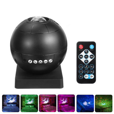 Star Projector Light Night Lamp Music Player LED Starry Sky Ocean Wave with Remote