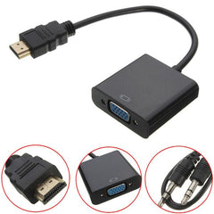 HD Port Male to VGA With Audio HD Video Cable Wire Converter Adapter