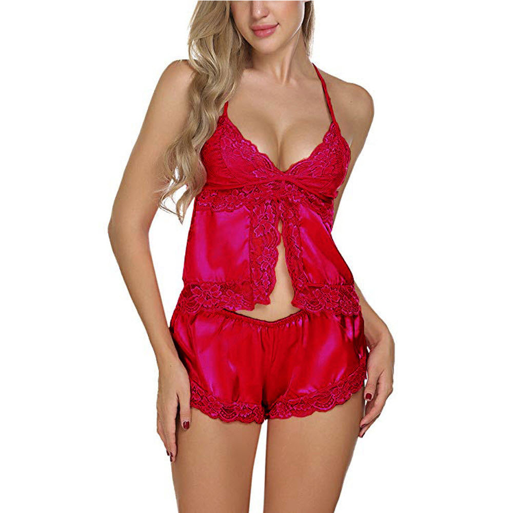 Lace Sling Top Shorts Sleeveless Soft Home Two-piece Pajamas