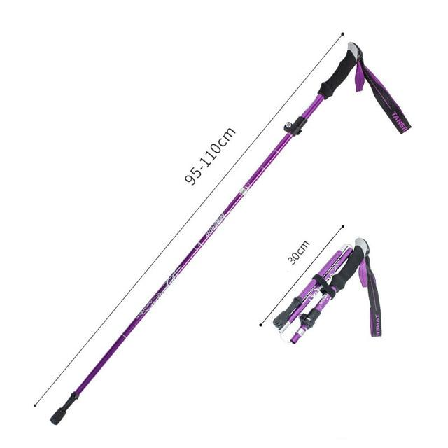 Anti Shock Walking Stick Telescopic Trekking Ultralight Aluminum Alloy Tactical Canes Sticks